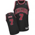 Chicago Bulls #7 Toni Kukoc Swingman Black Alternate NBA Jersey