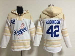 MLB Los Angeles Dodgers #42 robinson white[pullover hooded sweatshirt]