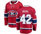 Montreal Canadiens #42 Dominic Moore Authentic Red Home Fanatics Branded Breakaway NHL Jersey