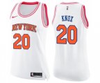 Women's New York Knicks #20 Kevin Knox Swingman White Pink Fashion Basketball Jersey