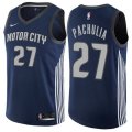 Detroit Pistons #27 Zaza Pachulia Swingman Navy Blue NBA Jersey - City Edition