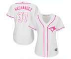 Women's Toronto Blue Jays #37 Teoscar Hernandez Replica White Fashion Cool Base Baseball Jersey