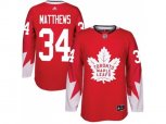 Toronto Maple Leafs #34 Auston Matthews Red Alternate Stitched NHL Jersey