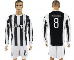 2017-18 Juventus 8 MARCHISIO Home Long Sleeve Soccer Jersey