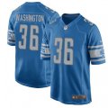 Detroit Lions #36 Dwayne Washington Game Blue Team Color NFL Jersey
