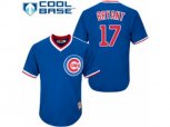 Chicago Cubs #17 Kris Bryant Authentic Royal Blue Cooperstown MLB Jersey