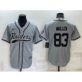 Las Vegas Raiders #83 Darren Waller Grey Stitched MLB Cool Base Nike Baseball Jersey