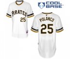 Pittsburgh Pirates #25 Gregory Polanco Replica White Alternate 2 Cool Base Baseball Jersey