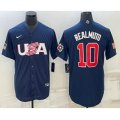 USA Baseball #10 JT Realmuto 2023 Navy World Baseball Classic Stitched Jersey