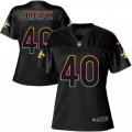 Women New Orleans Saints #40 Delvin Breaux Game Black Fashion NFL Jersey