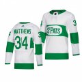 Toronto Maple Leafs #34 Auston Matthews adidas White 2019 St. Patrick s Day Authentic Player Stitched NHL Jersey