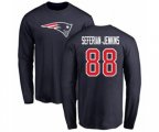 New England Patriots #88 Austin Seferian-Jenkins Navy Blue Name & Number Logo Long Sleeve T-Shirt