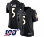 Baltimore Ravens #5 Joe Flacco Black Alternate Vapor Untouchable Limited Player 100th Season Football Jersey