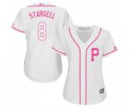 Women's Pittsburgh Pirates #8 Willie Stargell Authentic White Fashion Cool Base Baseball Jersey