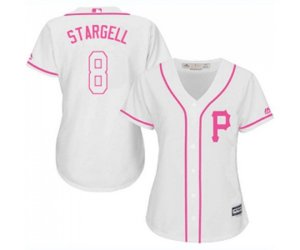 Women\'s Pittsburgh Pirates #8 Willie Stargell Authentic White Fashion Cool Base Baseball Jersey