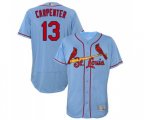 St. Louis Cardinals #13 Matt Carpenter Light Blue Alternate Flex Base Authentic Collection Baseball Jersey