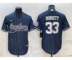 Dallas Cowboys #33 Tony Dorsett Navy With Patch Cool Base Stitched Baseball Jersey