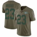 New York Jets #23 Terrence Brooks Limited Olive 2017 Salute to Service NFL Jersey