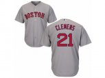Boston Red Sox #21 Roger Clemens Replica Grey Road Cool Base MLB Jersey