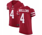 San Francisco 49ers #4 Nick Mullens Red Team Color Vapor Untouchable Elite Player Football Jersey
