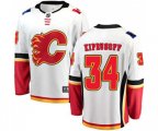 Calgary Flames #34 Miikka Kiprusoff Fanatics Branded White Away Breakaway Hockey Jersey