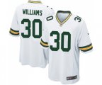 Green Bay Packers #30 Jamaal Williams Game White Football Jersey