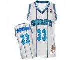 Charlotte Hornets #33 Alonzo Mourning Authentic White Throwback Basketball Jersey