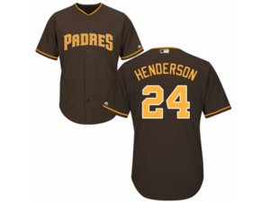 San Diego Padres #24 Rickey Henderson Authentic Brown Alternate Cool Base MLB Jersey