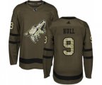 Arizona Coyotes #9 Bobby Hull Authentic Green Salute to Service Hockey Jersey