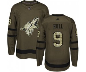 Arizona Coyotes #9 Bobby Hull Authentic Green Salute to Service Hockey Jersey