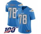 Los Angeles Chargers #78 Trent Scott Electric Blue Alternate Vapor Untouchable Limited Player 100th Season Football Jersey