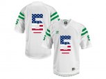 2016 US Flag Fashion Addidas Men's Norte Dame Fighting Irish 5 Everett Golson Under The Lights College Football Jersey - White