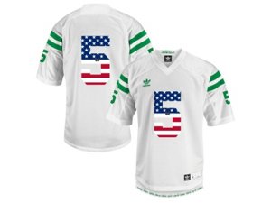 2016 US Flag Fashion Addidas Men\'s Norte Dame Fighting Irish 5 Everett Golson Under The Lights College Football Jersey - White