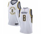 Indiana Pacers #8 Justin Holiday Authentic White Basketball Jersey - Association Edition