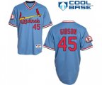 St. Louis Cardinals #45 Bob Gibson Authentic Blue 1982 Turn Back The Clock Baseball Jersey