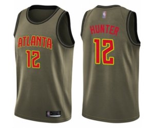 Atlanta Hawks #12 De\'Andre Hunter Swingman Green Salute to Service Basketball Jersey