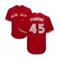 Toronto Blue Jays #45 Thomas Pannone Authentic Scarlet Alternate Baseball Player Jersey