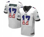 Philadelphia Eagles #17 Alshon Jeffery Elite White Road USA Flag Fashion Football Jersey