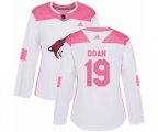 Women Arizona Coyotes #19 Shane Doan Authentic White Pink Fashion Hockey Jersey