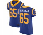 Los Angeles Rams #65 John Sullivan Royal Blue Alternate Vapor Untouchable Elite Player Football Jersey