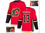 Adidas Calgary Flames #13 Johnny Gaudreau Red Home Authentic Fashion Gold Stitched NHL Jersey