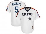 Houston Astros #5 Jeff Bagwell Majestic White Fashion 2017 Hall of Fame Cooperstown Collection Patch Cool Base Jersey