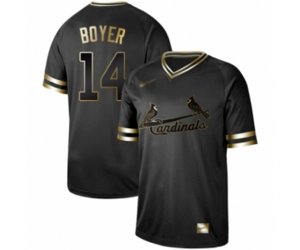 St. Louis Cardinals #14 Ken Boyer Authentic Black Gold Fashion Baseball Jersey
