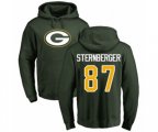 Green Bay Packers #87 Jace Sternberger Green Name & Number Logo Pullover Hoodie
