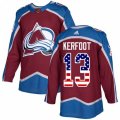 Colorado Avalanche #13 Alexander Kerfoot Authentic Burgundy Red USA Flag Fashion NHL Jersey
