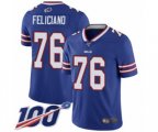 Buffalo Bills #76 Jon Feliciano Royal Blue Team Color Vapor Untouchable Limited Player 100th Season Football Jersey