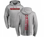 San Francisco 49ers #14 Y.A. Tittle Ash Backer Pullover Hoodie