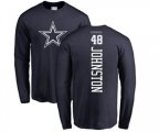 Dallas Cowboys #48 Daryl Johnston Navy Blue Backer Long Sleeve T-Shirt