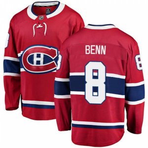 Montreal Canadiens #8 Jordie Benn Authentic Red Home Fanatics Branded Breakaway NHL Jersey