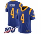 Los Angeles Rams #4 Greg Zuerlein Royal Blue Alternate Vapor Untouchable Limited Player 100th Season Football Jersey